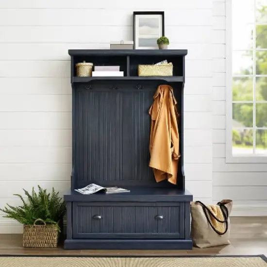Seaside Hall Tree Distressed Navy - Crosley image {6}
