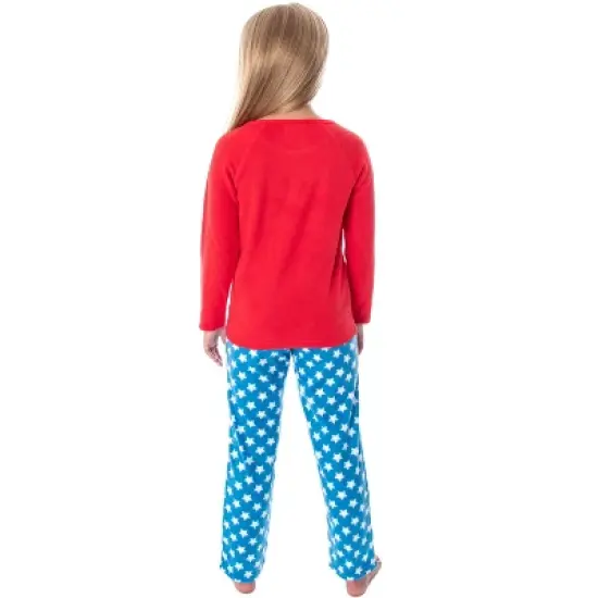 DC Comics Wonder Woman Girls' Classic Costume Colors Fleece Pajama Set image {1}