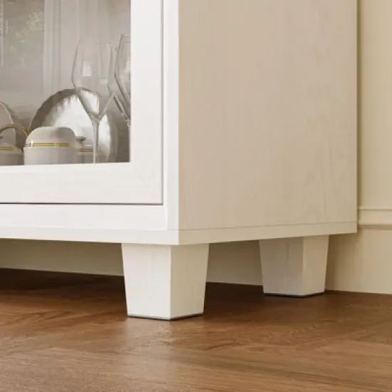 Famapy Modern Minimalist Kitchen Pantry with Glass Doors,Buffet Sideboard Cabinet,Large-Capacity Zoned Storage,Multi-use for Dish & Food Storage image {13}