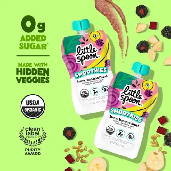 Little Spoon Berry Banana Blast Smoothie Pouch - 4oz image {1}