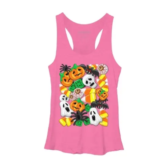 Women's Design By Humans Halloween Spooky Candies Party By BluedarkArt Racerback Tank Top image {8}