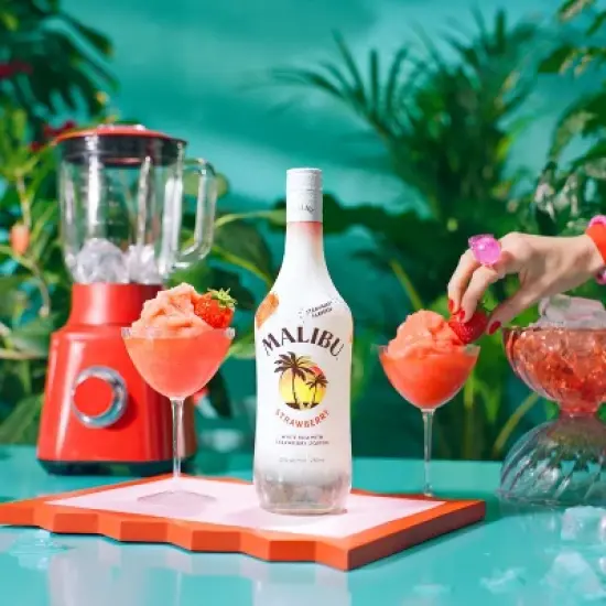 Malibu Strawberry Flavored White Rum - 750ml Bottle image {9}