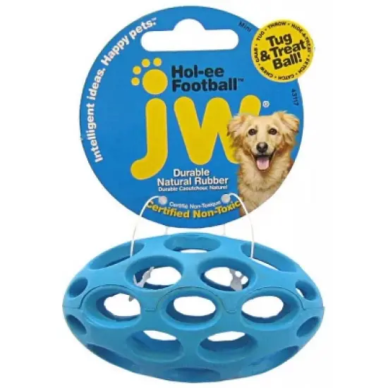 JW Pet Hol-ee Football Rubber Dog Toy- Mini (3.75" Long) image {3}