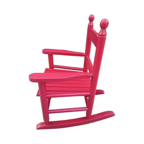 Yinvani Red Children's Solid Wood Rocking Chair image {2}
