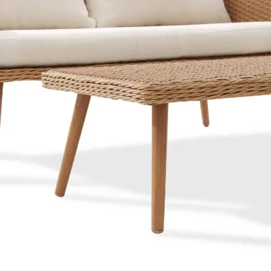 Landon 2pc Outdoor Wicker Chat Set - Beige - Crosley image {8}