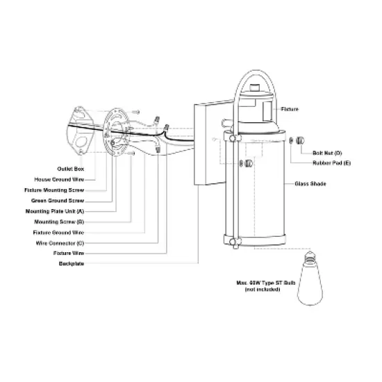 VAXCEL Winfield 5.75-in. 1 Light Black Motion Sensor Dusk to Dawn Outdoor Wall Lantern Clear Glass image {12}