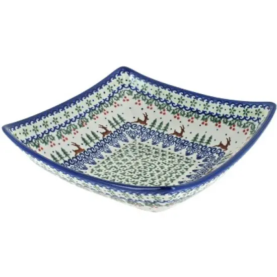Blue Rose Polish Pottery 161 Vena Square Serving Dish image {9}