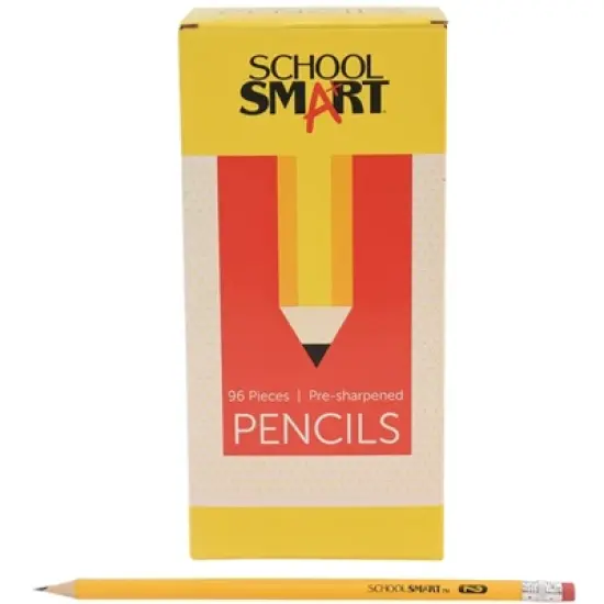 School Smart No 2 Pencils, Pre-Sharpened, Hexagonal with Latex-Free Erasers, Pack of 96 image {2}
