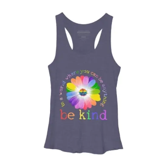 Women's Design By Humans In A World Where You Can Be Anything Be Kind Lgbt By DragonTee Racerback Tank Top image {5}