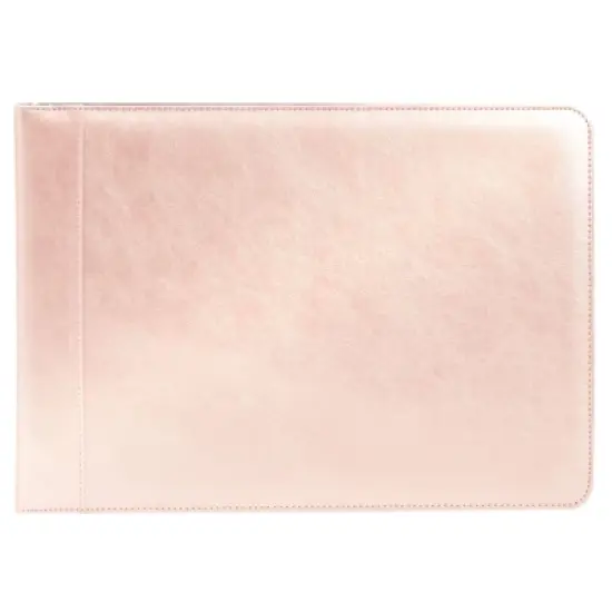 Juvale Rose Gold 7 Ring Business Checkbook Binder with Zipper for Checks, PU Leather, 15 x 11 x 2 In image {6}