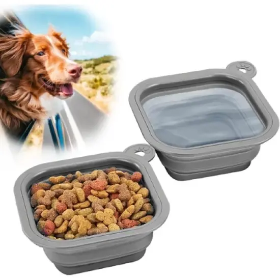 Mobile Dog Gear Small Collapsible Dog Water Bowls for Travel (Set of 2, 2 Cups Each) Portable Foldable Bowl for Feeding Pets- Great for Traveling image {5}
