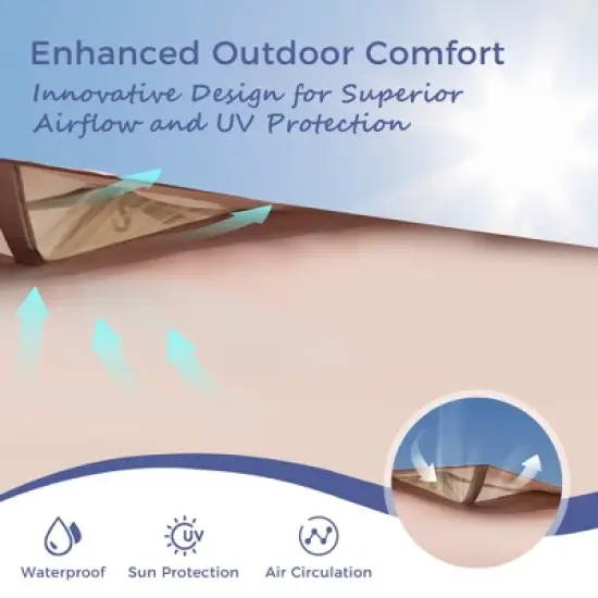 Captiva Designs 10x10 ft Pop-Up Canopy Tent with UV Protection, Mesh Sidewalls, and Easy Setup Roller Bag, Beige image {10}