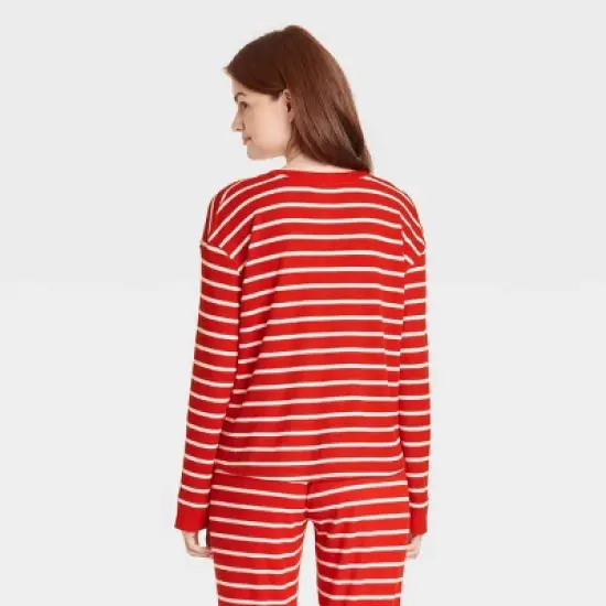 Women's Striped Matching Family Thermal Pajama Top - Wondershop&trade; Red image {1}