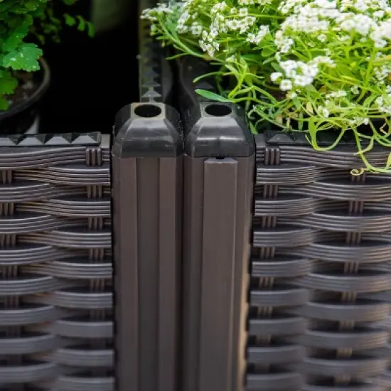 Barton 2-Piece Set Raised Garden Bed Planter Box with Wheels Plant Box, Brown image {3}