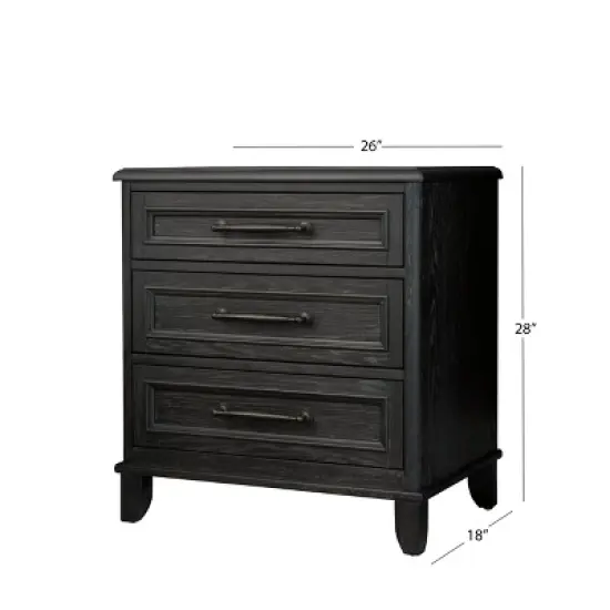 Cindi Sleigh 3 Drawer Nightstand Dark Gray - Abbyson Living image {5}