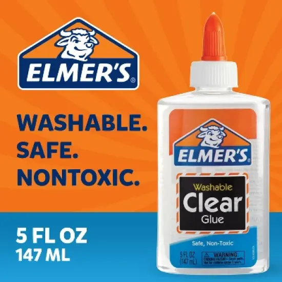 Elmer's 5oz Washable School Glue - Clear: Liquid Glue, Non-Toxic, Dries Clear, Ideal for Paper, Art & Stationery image {1}