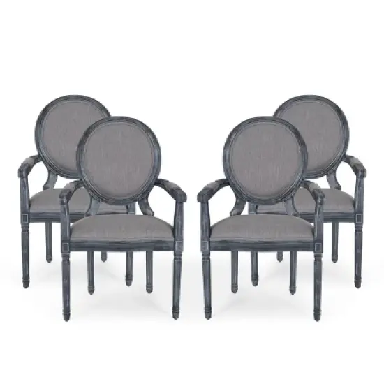 Set of 4 Judith French Country Wood Upholstered Dining Chairs - Christopher Knight Home image {13}