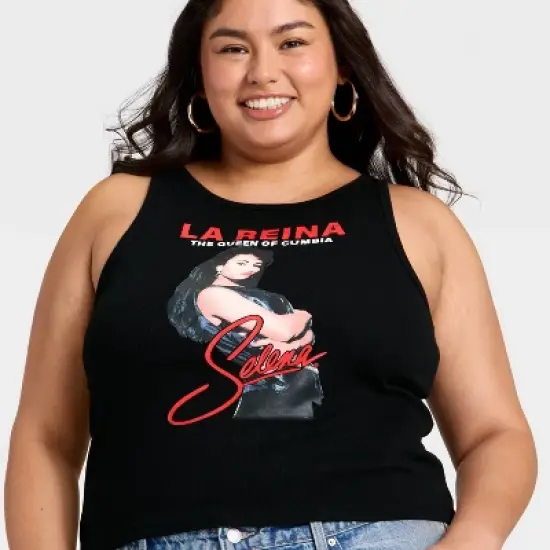 Latino Heritage Month Adult Selena Tank Top - Black image {3}