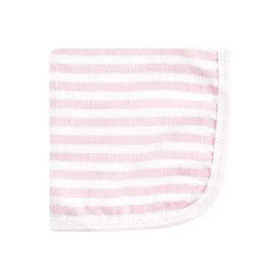 Hudson Baby Infant Girl Cotton Muslin Washcloths, Rose, One Size image {3}