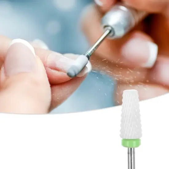 Unique Bargains Ceramic Tungsten Bit Electric Nail Drill File Cuticle Cleaner Tool for Rotary Nail Drill Machine Manicure Pedicure Polishing Kit Green image {1}