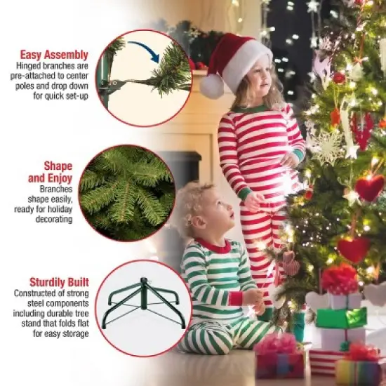 National Tree Company 9' Pre-lit Feel Real Jersy Fraser Fir Artificial Christmas Tree with Clear Lights image {5}