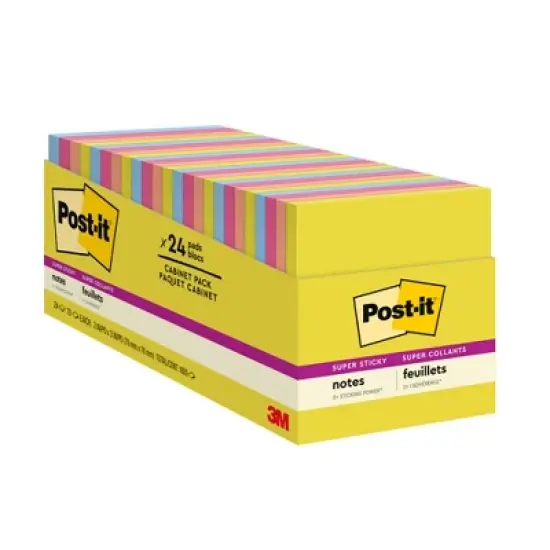 Post-it&reg; Super Sticky Notes - Summer Joy Collection - 3" x 3" Plain, 24-Pack image {1}