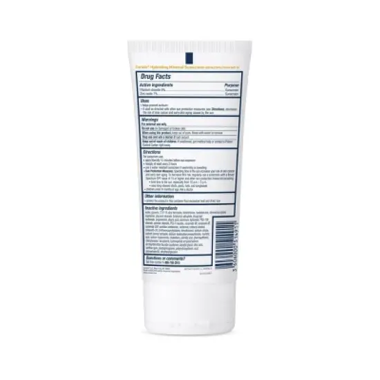 CeraVe Hydrating 100% Mineral Sunscreen for Body - SPF 50 - 5 fl oz image {4}