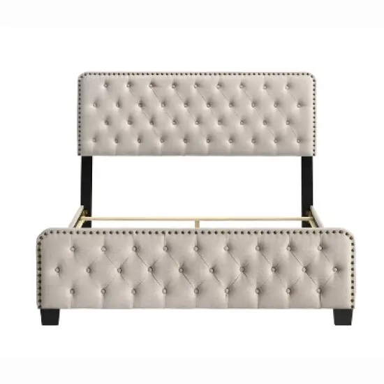 Phebe Button Tufted Upholstered Bed - HOMES: Inside + Out image {5}