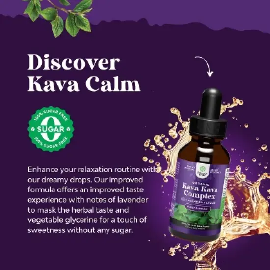 Kava Kava Complex, Mood Support Supplement, Calming High Concentration Extract with Chamomile & Lavender Flavor, Nature's Craft, 60ml image {1}