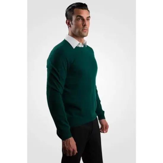 JENNIE LIU Men's 100% Pure Cashmere Long Sleeve Pullover Crewneck Sweater image {3}