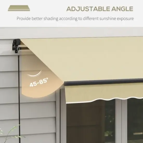 Anybear 10' x 8' Retractable Awning, Patio Awning Sunshade Shelter with Manual Crank Handle, for Deck, Balcony, Yard image {8}