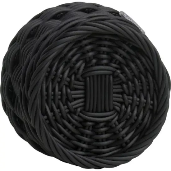 Saleen 02100204160 Round Wicker Basket with Porcelain Bowl Insert - Elegant Black Accent, image {3}