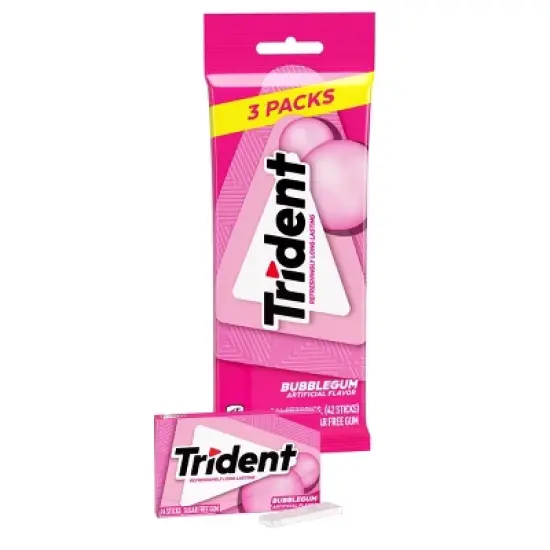 Trident Bubblegum Chewing Gums - 2.816oz/3pk image {11}
