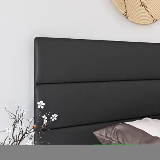 Caprice Faux Leather Channel Upholstered Platform Bed - Eco Dream image {5}