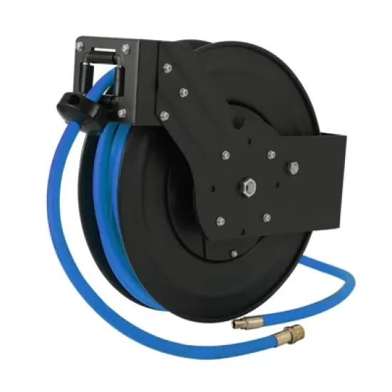 Auto Rewind Air Compressor Hose Reel 25FT 3/8" 300PSI | Commercial-Grade Dual Wall Mount Brackets + Tangles-Free Hybrids Hose image {6}