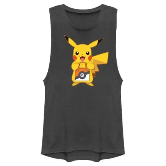 Junior's Pokemon Halloween Trick or Treat Pikachu Festival Muscle Tee image {3}