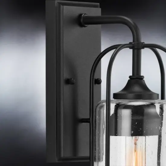 Urban Ambiance Luxury Farmhouse Outdoor Wall Sconce 12.75''H x 6.125''W,  Midnight Black Finish,  Henderson Collection, UHP1300 image {5}