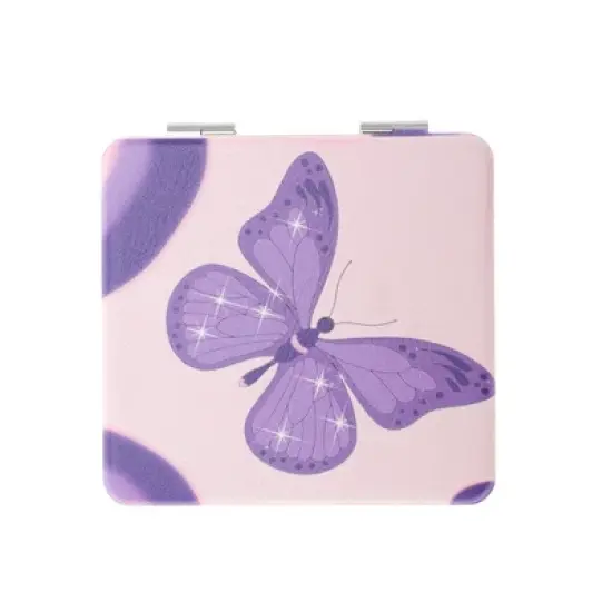 Unique Bargains Women Durable Square Shape Handheld Mirror for Travel Purple 1 Pc image {5}