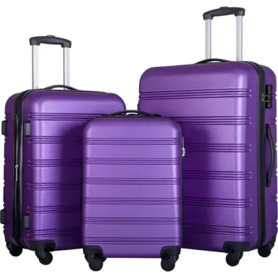 Dexmalle 3 Piece Luggage Set Hardside Spinner Suitcase image {12}