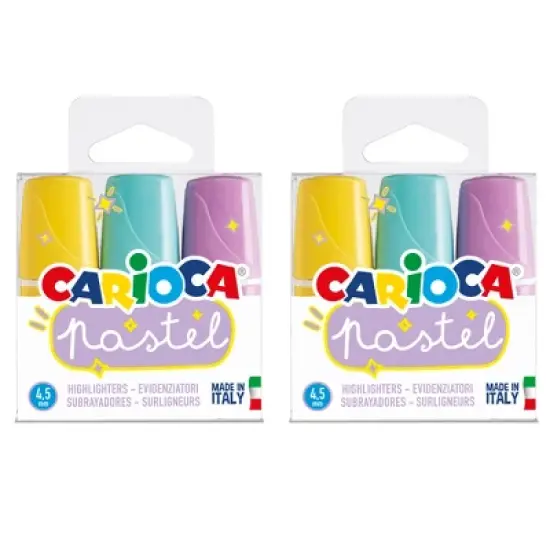 CARIOCA Minilight Pastel Washable Highlighters, 3 Per Pack, 2 Packs image {4}