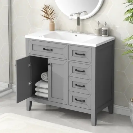 36" Bathroom Vanity with Drawers and Sink - ModernLuxe image {14}