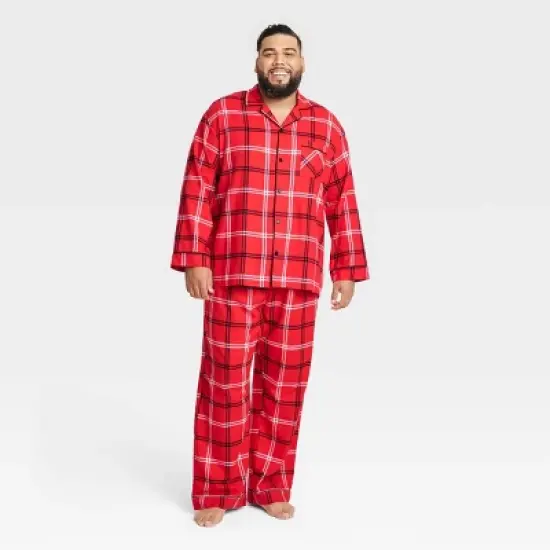 Men's Plaid Flannel Matching Family Pajama Set - Wondershop&trade; Red image {4}