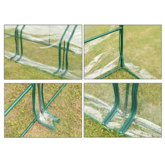 Gardenised Green Outdoor Waterproof Portable Plant Greenhouse with 2 Clear Zippered Windows image {8}