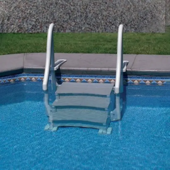 Confer CCXIG In Ground Swimming Pool Grand Entry Curve Steps Stairs System, Gray image {3}