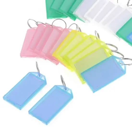 Unique Bargains Plastic Key ID Label with Keyring Multicolor 25 Pcs image {3}