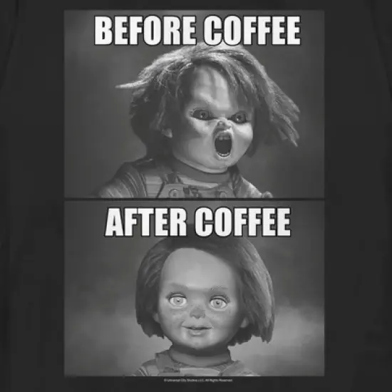 Women's Child's Play Before and After Coffee Meme T-Shirt image {1}