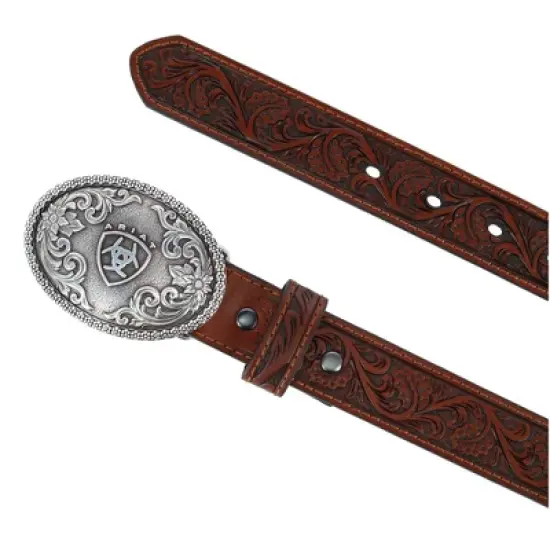 Ariat Boy's Tooled Western Belt with Removable Buckle image {1}