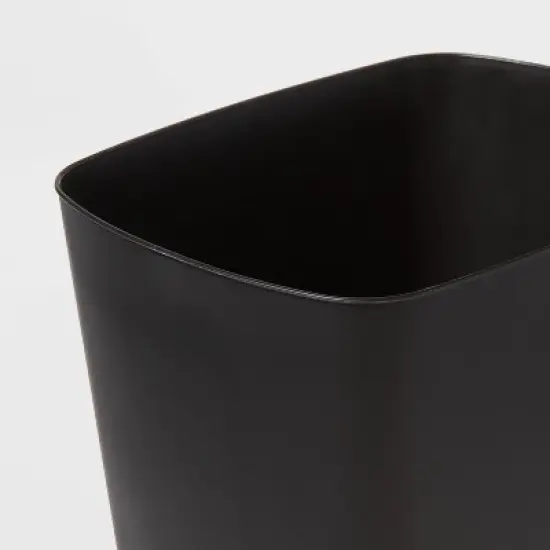 3gal Open Vanity Waste Basket Black - Brightroom&trade;: Compact Matte Plastic Indoor Trash Can, Small Size, Bathroom Use image {2}