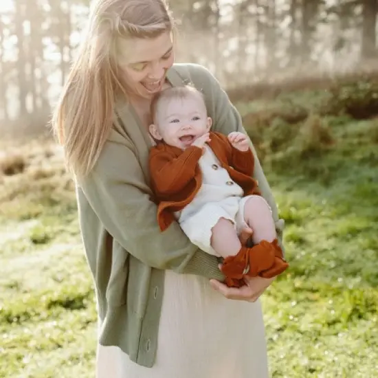 Goumikids Womens Organic Cotton Knit Button-Up Cardigan image {2}