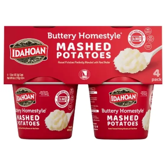 Idahoan Gluten Free Buttery Homestyle Microwavable Mashed Potato Cups - 6oz/4ct image {11}